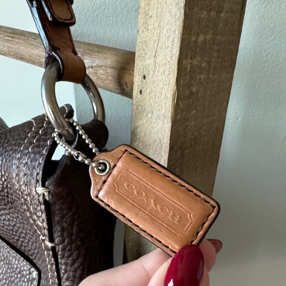 Vintage Coach hobo Dark Brown pebble Leather Handbag - Picture 2 of 7